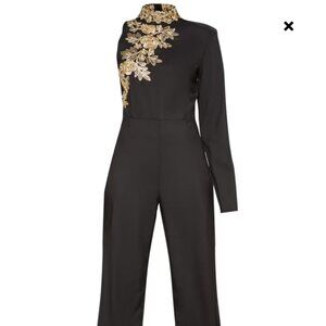Black High Neck Sleeve Jumpsuit (Never Worn)